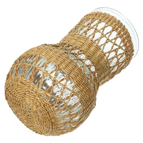 Alipis Essig Blumenwebwerkzeug Makramee Bauernvase Mit Blumen Weiden Vasen Für Die Dekoration Dekorative Blumenvase Bauernhaus Knospenvasen Geflochtene Blumenvase Klare Blumenvase Rattan von Alipis