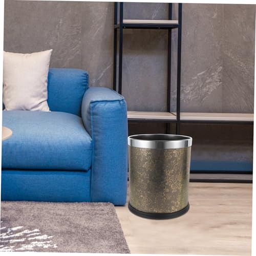 Alipis Europäischer Runder mülleimer Goldfarben mit Hoher Tragfähigkeit Vielseitiger Abfallbehälter für Bad Büro Küche und Schlafzimmer Dekorativer Haushaltstonnen Zufällige Farbe von Alipis