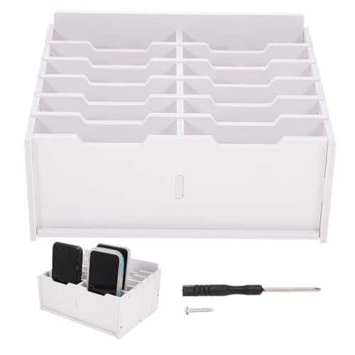 Alipis Fächer Handyhalterung Schreibtisch Organizer Robuste Aufbewahrungsbox mit Fein Polierter Oberfläche für Klassenzimmer und Büro Übersichtliche Mehrfachaufbewahrung für Smartphones von Alipis