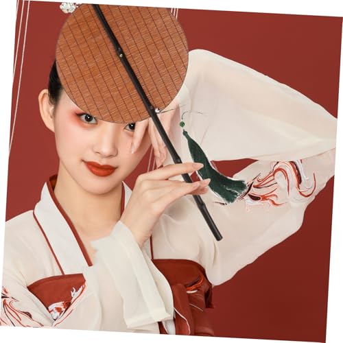 Alipis Faltbarer Handfächer aus Runder Klassischer Geräuschloser Leichter Fächer für Sommer Tanz und Festival Kompakt Tragbar Chinesisches Design Handgefertigt Gelb von Alipis
