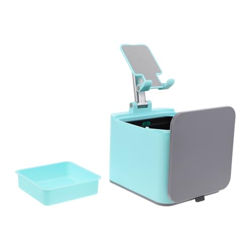 Alipis Faltbarer Mini Müllbehälter mit Verstellbarem Telefonhalter Tragbarer Desktop abfalleimer und Snacktablett Vielseitig für Büro Schlafzimmer Küche und Auto Platzsparend und von Alipis