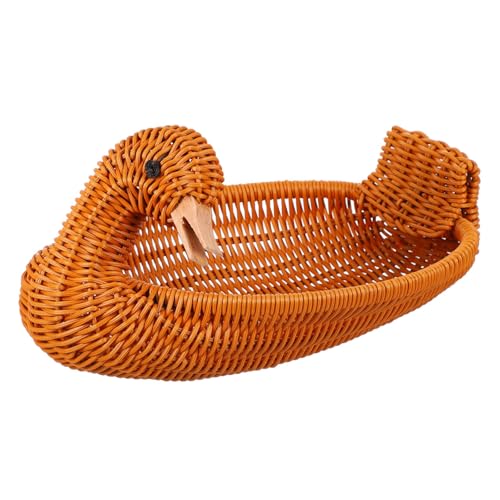 Alipis Geflochtener Entenkorb Rattan Obstkorb Servierkorb Obstschale Aus Weidengeflecht Süßer Geflochtener Rattankorb Geflochtener Obstkorb Snack Rattan Wiederverwendbar von Alipis