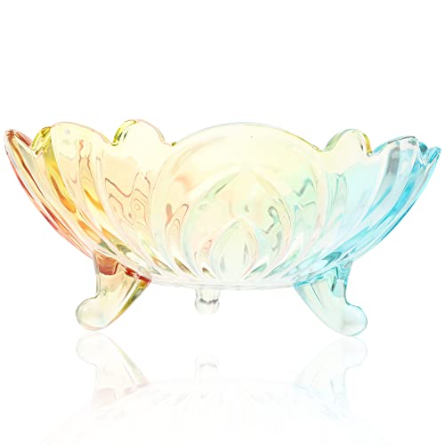 Alipis Dreibeiniger Obstteller Aus Glas Bonbonschale Dessertteller Obsthalter Glas Bonbonglas Für Schreibtisch Obsttablett Aus Glas Obstschale Essenstablett Bowle Snack-schüssel Hochzeit von Alipis