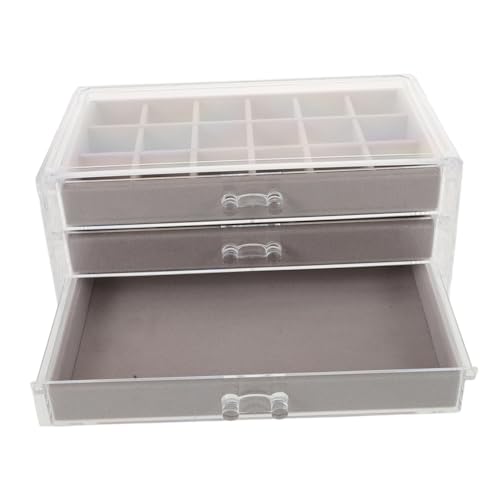 Alipis Große Schmuckschatulle mit Drei Schubladen Staubgeschützter Schmuck Organizer für Ringe Ohrringe Halsketten Armbänder Eleganter Schmuckkasten für Frauen und Mädchen Graue Alipis Große Schmuckschatulle mit Drei Schubladen Staubgeschützter Schmuck Organizer für Ringe Ohrringe Halsketten Armbänder Eleganter Schmuckkasten für Frauen und Mädchen Graue von Alipis