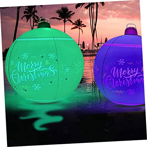 Alipis Großer Aufblasbarer Weihnachtsball Dekoration Grün Wetterfest für Garten Außenbereich Festliche Weihnachtskugel für Party und Hausdeko von Alipis
