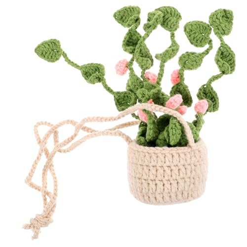 Alipis Häkelpflanze Fürs Auto Gehäkeltes Hängeornament Rückspiegel Zubehör Auto Innenausstattung Autodekor Innenornament von Alipis