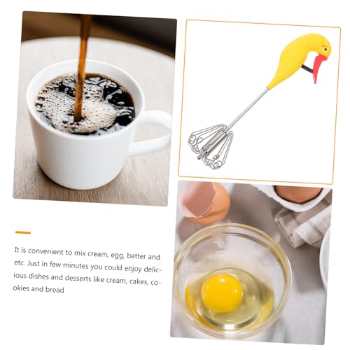 Alipis Halbautomatischer Edelstahl Schneebesen Küchenhelfer Ergonomischer Griff und Aufhängering für Eier Sahne Soßen Mixen und Backen Haushalt von Alipis