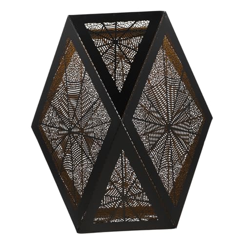 Alipis Halloween Metall Lampenschirm mit Schwarzem Hohlem Spinnennetz-design Robustes Stahl-stativ Einfacher Austausch für Tisch- Steh Hängelampen Industrieller Gotischer Stil Vielseitig von Alipis