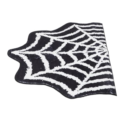 Alipis Halloween Spinnennetz Teppich Saugfähig rutschfest Waschbar Wiederverwendbar Halloween Türmatte Küche Badvorleger Gothic Spooky Dekoration von Alipis