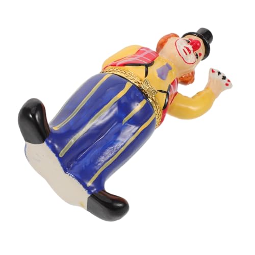 Alipis Handbemalte Halloween Clown Figurine aus Keramik Dekorative Schmuckbox für Ohrringe und Halsketten Langlebige Aufbewahrung Farbenfrohes Zirkus-motiv als Tischdekoration für von Alipis