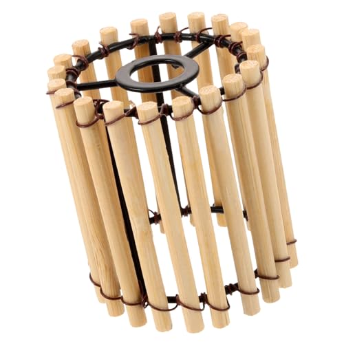 Alipis Handgefertigter Bambus Lampenschirm Abstraktes Retro Design Handgewebt Dekorativer Lampenschirm für Deckenlampe Chinesischer Stil Vintage Bambus Leuchte für Wohnraum Ø von Alipis