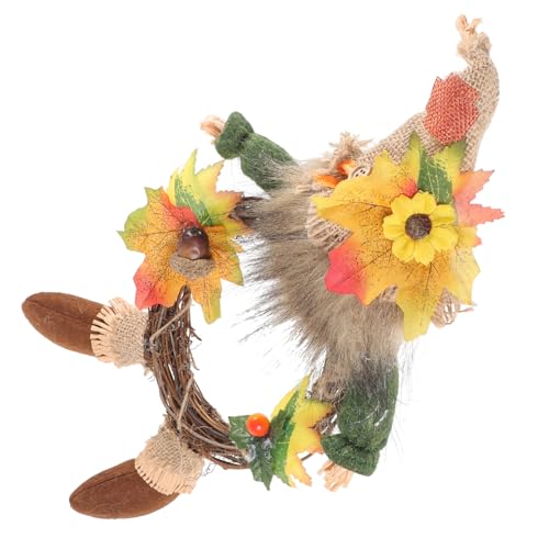 Alipis Herbstkranz mit Ernte Rustikale Türdekoration aus Rattan und Blumen Herbstlicher Erntedankfest Kranz für Wand Fenster und Zaun Herbstdeko von Alipis