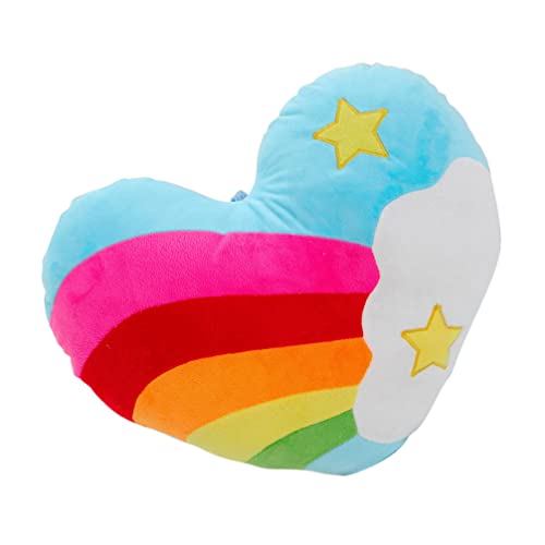 Alipis Herzkissen, herzförmiges Wurfkissen mit Regenbogenmuster, niedliches Plüschkissen für Bett, Sofa, Raumdekoration, Partygeschenke für Valentinstag, Weihnachten, Muttertag (blau) von Alipis