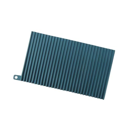 Alipis Hitzebeständige Rutschfeste Silikon abtropfmatte mit Tiefen Rillen Spülmaschinengeeignet als Küchenspülbecken abtropffläche für Geschirr Obst und Gemüse Dunkelblau Leicht zu von Alipis