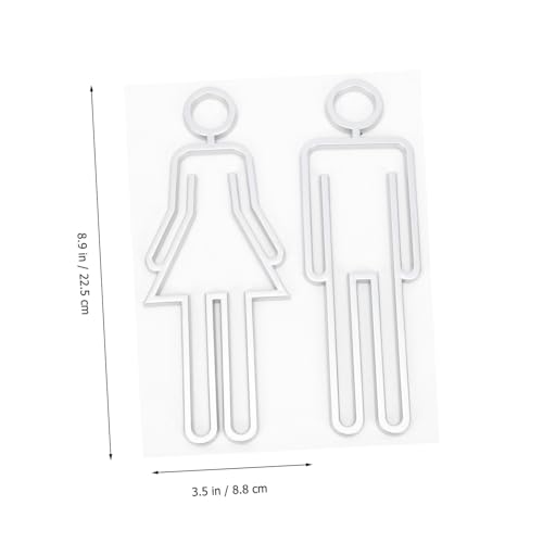 Alipis Hochwertige Toilettenschilder aus Metalloptik Silber Langlebige Damen Herren Wc Türschilder Praktische und Dekorative Badezimmerplaketten Selbstklebend für Wand und Tür Einfache von Alipis