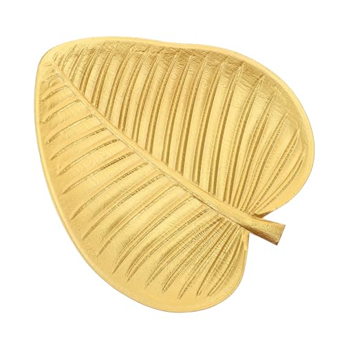 Alipis Holz Servierplatte Blattform Stabiles Snack Tablett aus Natürlichem Holz Polierte Oberfläche Kratzfest Multifunktional für Obst Schmuck und Dekoration Küchen und Wohnaccessoire von Alipis