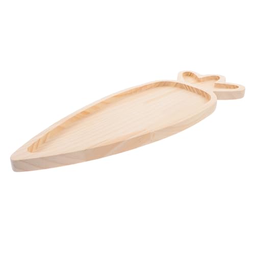 Alipis Holz Servierplatte Karottenform Handgefertigt Robust Dekoratives Charcuterie Board Snack Tablett für Festliche Anlässe Ostern Party Käseplatte von Alipis