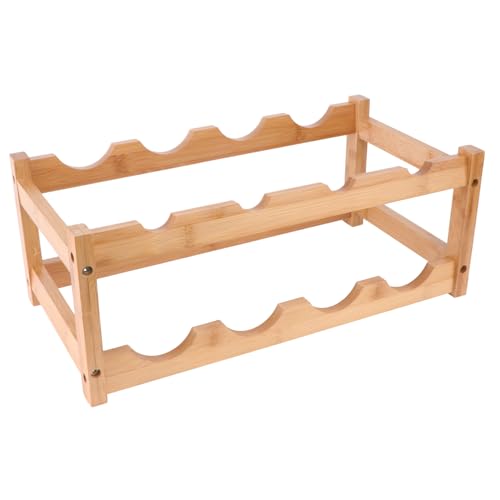 Alipis Holz Weinständer Doppelschicht Weinflaschen Halter Weinregal für Esszimmer und Weinkeller zur Stilvollen Lagerung von Weinflaschen und Dekoratives Element von Alipis