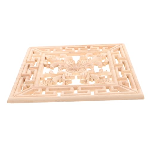 Alipis Holzapplikation Geschnitzt Für Schranktüren Möbeldekoration Onlay Aus Massivholz Für Wandschranktür Bettmöbeldekoration Unbemalt von Alipis