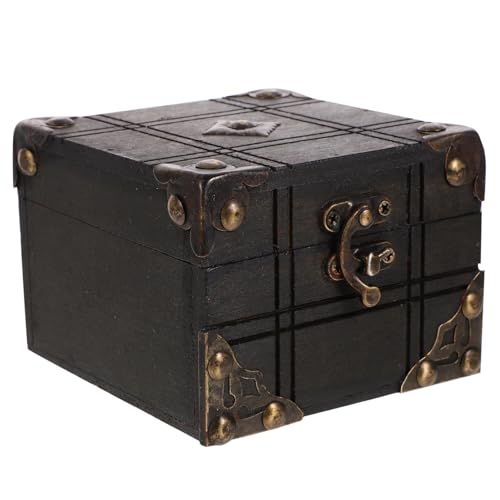 Alipis Holzbox Schatztruhe Kleine Aufbewahrungsbox Im Vintage-stil Für Schmuck Juwelen Perlen Uhren Halsketten Armbänder Ohrringe Und Kleine Gegenstände von Alipis