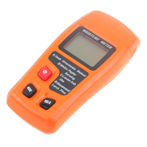 Alipis Holzfeuchtemessgerät ohne Batterie mit Lcd display und Datenhaltefunktion Praktischer Feuchtigkeitstester für Holz Papier Karton Beleuchtetes Feuchtigkeitsmessgerät in Orange für von Alipis