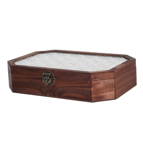 Alipis Holzschrank Mit Glasdeckel-schubladen Aufbewahrungsbox Für Teebeutel Schmuck Und Kosmetik Massivholzerner Vintage-blumenschrank Mit Transparentem Schutz Alipis Holzschrank Mit Glasdeckel-schubladen Aufbewahrungsbox Für Teebeutel Schmuck Und Kosmetik Massivholzerner Vintage-blumenschrank Mit Transparentem Schutz von Alipis