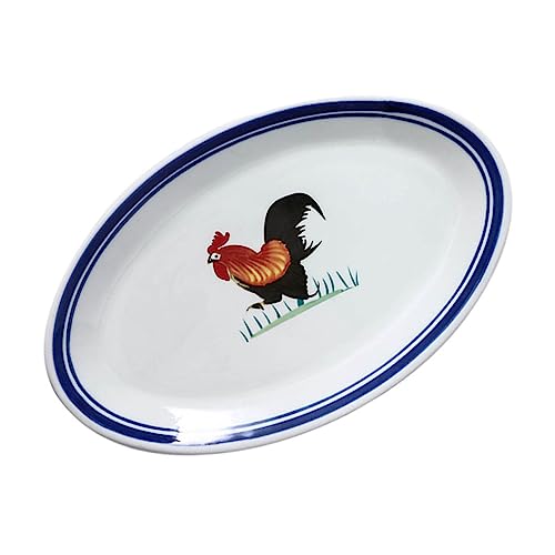 Alipis Keramikteller Hot Pot Schale Restaurant Snackplatte Vintage Oval Teller Haushaltsgeschirr Weiß von Alipis