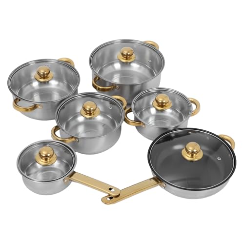 Alipis Kochgeschirr Set Teilig mit Abnehmbarem Griff Induktionsgeeignet Gleichmäßige Wärmeverteilung Design für Vielseitiges Kochen Geeignet für Herdarten von Alipis