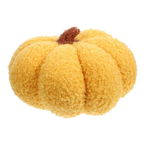 Alipis Kürbis Kissen Weiches Plüschkissen Gelb Kuscheliges Halloween Dekokissen Für Sofa Wohnzimmer Herbstliche Partydeko Waschbar Leicht Tragebar von Alipis