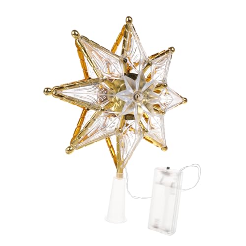 Alipis LED Weihnachtsbaumspitze Stern Warmweiß Einzigartiger Beleuchteter Weihnachtsbaum Topper aus Robustem Kreative Weihnachtsbaumdeko für Festliche und Party von Alipis