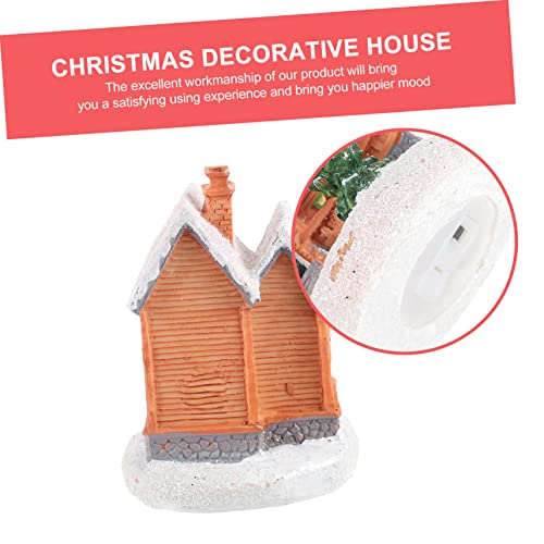 Alipis Leuchtendes Resin Miniaturhaus LED Deko Winterhaus Weihnachtsdeko für Garten Party Wohnzimmer Festliche Beleuchtung Warmes von Alipis