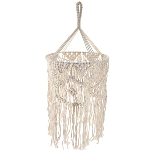 Alipis Makramee Lampenschirm Boho Baumwollseil Handgewebt Wandleuchte Deckenleuchte Wohnzimmer Schlafzimmer Babyzimmer Dekoration von Alipis
