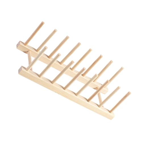 Alipis Massives Holz Abtropfgestell mit Fächern und Säulen Multifunktionales Küchenregal zur Platzsparenden Geschirr Schüsselaufbewahrung Leicht zu Reinigen Geeignet für Zuhause und von Alipis