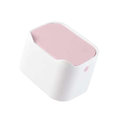 Alipis Mini Desktop Mülleimer Kunststoff mit Flip Deckel Geruchsisolierender Kleiner Abfalleimer für Büro Auto und Zuhause Multifunktionaler Papierkorb in Weiß Kompakt und Praktisch von Alipis