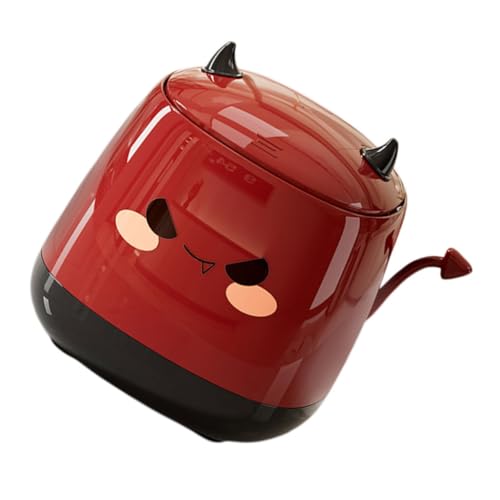 Alipis Mini Desktop Trash Can Cute Demon Design Small Office Wastebasket With Silent Lid Space Saving Mini Trash Bin For Desk Kitchen Bedroom Dormitory Use von Alipis