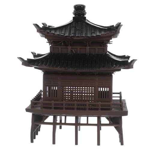 Alipis Miniatur Pavillon Dekoration Asiatischer Garten Pavillon Ornament für Aquarium und Innenbereich Wetterfester Kunststoff Modell im Traditionellen Chinesischen Stil von Alipis