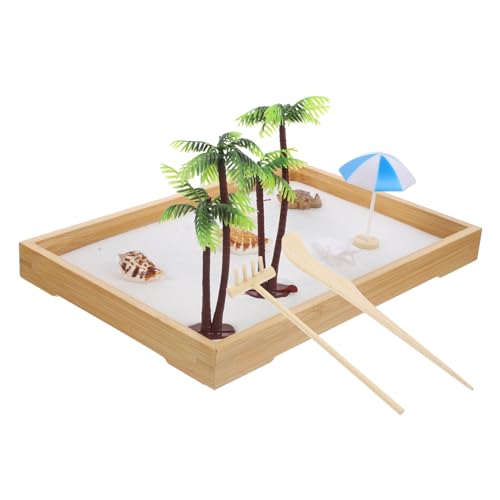 Alipis Miniatur Zen Garten mit DIY Sandkasten Dekoratives Meeresstrand Ornament Kompakt und Stilvoll Langlebig Verarbeitet für Wohnraum Hochzeit Yoga-Studio Geschenkideen von Alipis