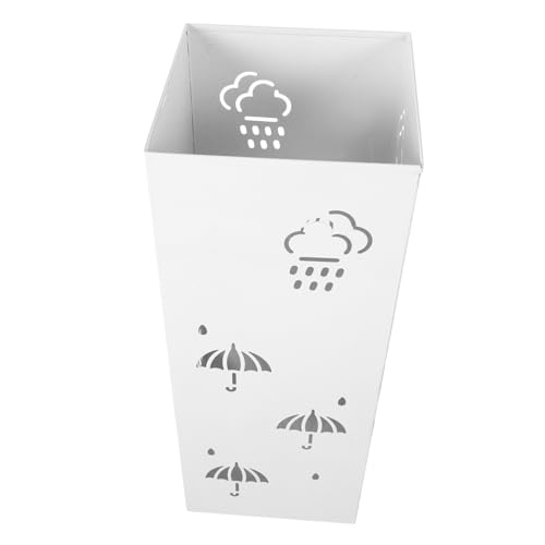 Alipis Moderner Metall Regenschirmständer Weiß Vielseitiger Schirmhalter und Aufbewahrungseimer für Eingangsbereiche Robustes Organizer Design für Regenschirme Magazine und Gehstöcke von Alipis