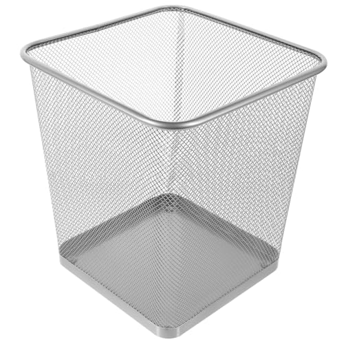 Alipis Moderner Metall mülleimer Quadratisch mit Atmungsaktivem Drahtgitter Robuster Eisenrahmen Großer Papierkorb für Büro Haushalt Studentenwohnheim Vielseitig und Langlebig in Silber Alipis Moderner Metall mülleimer Quadratisch mit Atmungsaktivem Drahtgitter Robuster Eisenrahmen Großer Papierkorb für Büro Haushalt Studentenwohnheim Vielseitig und Langlebig in Silber von Alipis