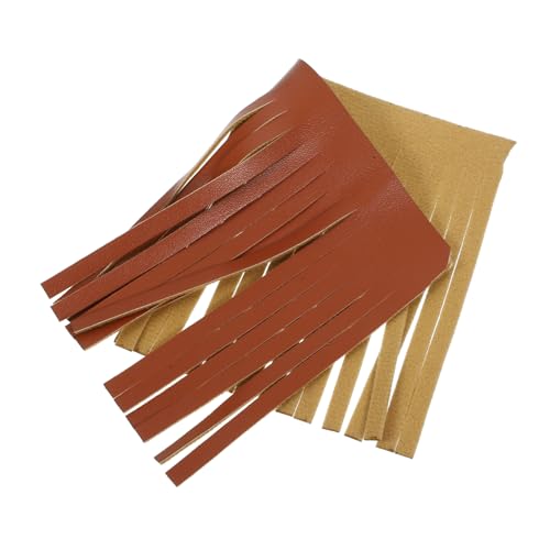 Alipis Motorcycle Floorboard Fringe Vintage PU Leder Dekoration für Motorräder Braune Quasten für Fußpedale und Satteltaschen Stilvolle Bastelverzierung für Motorradzubehör von Alipis