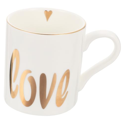 Alipis Nordische Keramik Tasse mit Goldverzierung Multifunktionaler Milchbecher Kaffeebecher Desktop Wasserbecher für Zuhause und Büro Stilvolles Nordic Design von Alipis