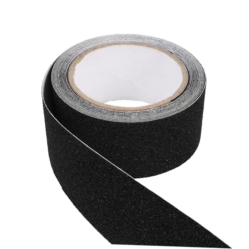 Alipis PVC Rutschband Dickes Mattes Treppenstufen Klebeband Abriebfest Schwarz Vielseitig Zuschneidbar für Bad Treppe Garten und Bühnenmarkierung von Alipis