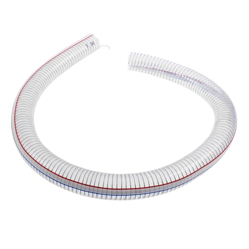 Alipis PVC Spiralschlauch mit Stahlverstärkung Transparent Flexibel Robust und Langlebig Innendurchmesser Außendurchmesser Widerstandsfähig gegen Verformung für Wasser Ölpumpen von Alipis