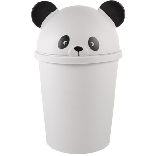 Alipis Panda-Kunststoff-Mülleimer Papierkorb Mit Deckel 10 L Müllbehälter Dekorativer Abfallbehälter Mülleimer Toilettenpapiereimer Für Badezimmer Küche Büro von Alipis