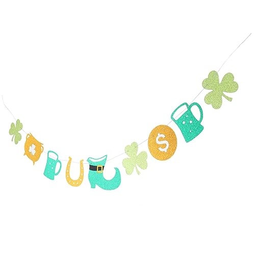 Alipis Patrick's Day Wimpelkette Vierblättriges Kleeblatt Party Deko Hängend Festival Banner für Wand Fenster Decke Patricks Day Feier Zubehör Alipis Patrick's Day Wimpelkette Vierblättriges Kleeblatt Party Deko Hängend Festival Banner für Wand Fenster Decke Patricks Day Feier Zubehör von Alipis