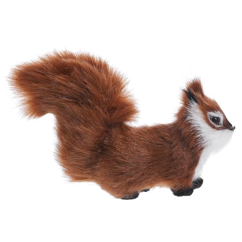 Alipis Plüsch Eichhörnchen Figurine Kleines Weiches Tier Ornament für Weihnachtsbaum Dekoration Detailgetreu Handlich Vielseitig als und Foto Requisite Braun von Alipis