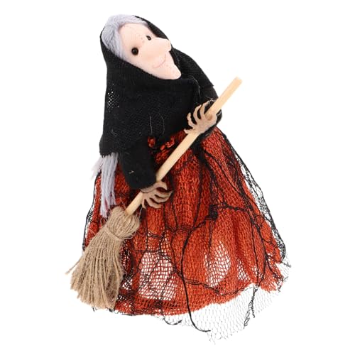 Alipis Realistische Halloween Hexenfigur mit Besen Detaillierte Baumspitze Robustes Gruseliges Hexenornament für Halloween-dekoration Leicht Aufzuhängen Party Hausdeko von Alipis