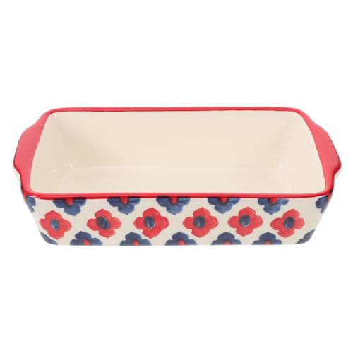 Alipis Rechteckige Keramik-Backform mit Griffen: ofen- und mikrowellengeeignet, multifunktionales Backgeschirr zum Braten von Käse, Lasagne, blaues Blumendesign, 20 x 10 x 4 cm Alipis Rechteckige Keramik-Backform mit Griffen: ofen- und mikrowellengeeignet, multifunktionales Backgeschirr zum Braten von Käse, Lasagne, blaues Blumendesign, 20 x 10 x 4 cm von Alipis