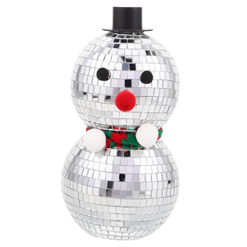 Alipis Reflektierende Disco Schneemann Figurine mit Gestricktem Schal Silberne Winterparty Tischdekoration für Weihnachtsfeier Kamin und Festliche Winterdekoration Alipis Reflektierende Disco Schneemann Figurine mit Gestricktem Schal Silberne Winterparty Tischdekoration für Weihnachtsfeier Kamin und Festliche Winterdekoration von Alipis