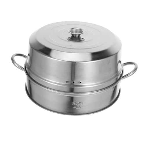 Alipis Robuster Dampfkorb mit Deckel Stapelbarer Einsatz für Gemüse Dumplings und Desserts Kompatibel mit Induktions und Gasherden für Vielseitige Kochbedürfnisse von Alipis